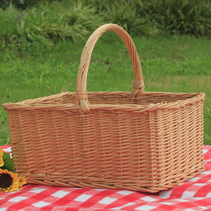 Wicker Picnic Basket with Cover