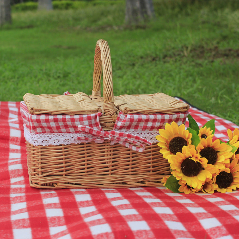 Wicker Picnic Basket with Cover