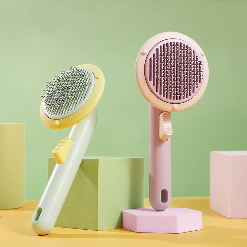 Pet Cat Brush Steel Wire Self-Cleaning