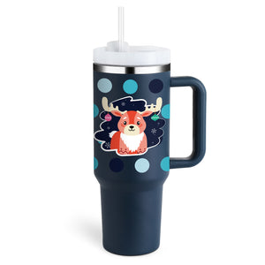 40oz Insulated Tumbler with Handle & Straw