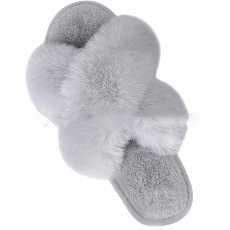 Fluffy Cross Slippers