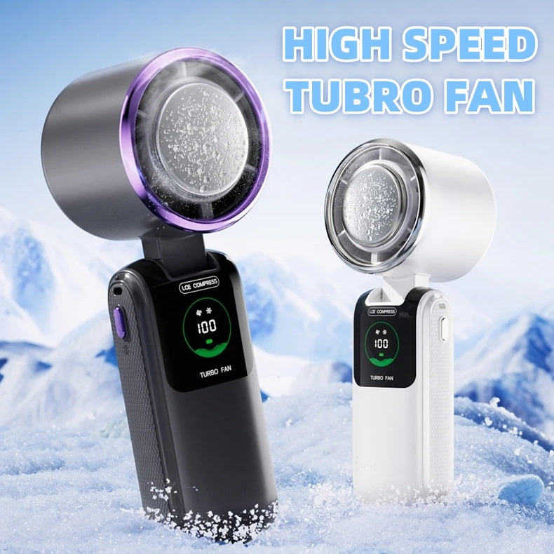 Rechargeable Handheld Fan with Cooling Ice Pack