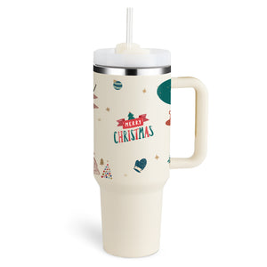 40oz Insulated Tumbler with Handle & Straw
