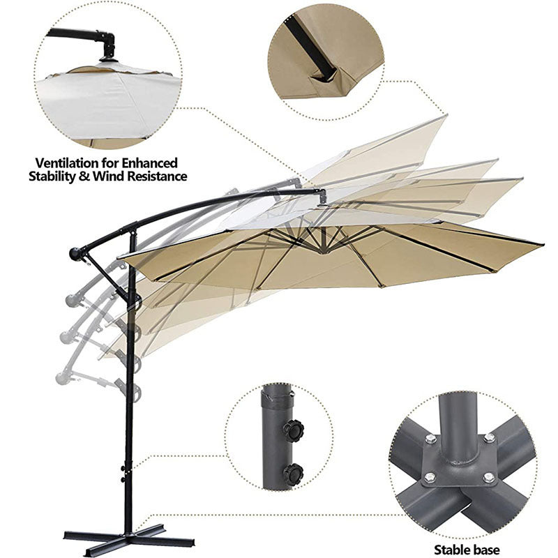 3m Side Post Patio Umbrella for Maximum Shade