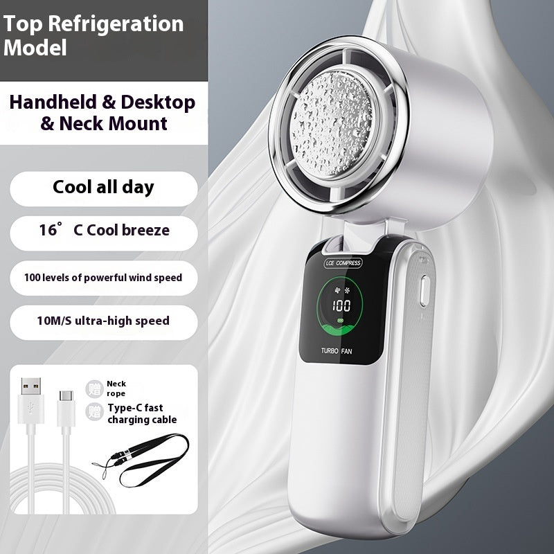 Rechargeable Handheld Fan with Cooling Ice Pack