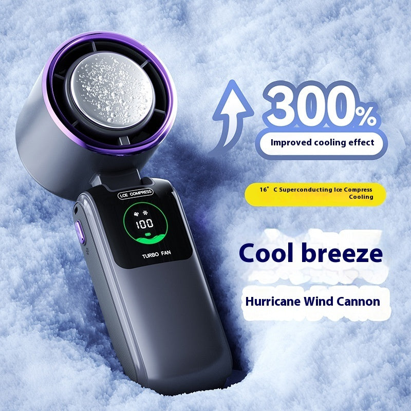 Rechargeable Handheld Fan with Cooling Ice Pack