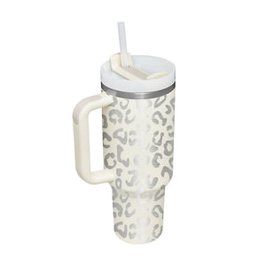 40oz Insulated Tumbler with Handle & Straw