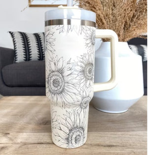 40oz Insulated Tumbler with Handle & Straw