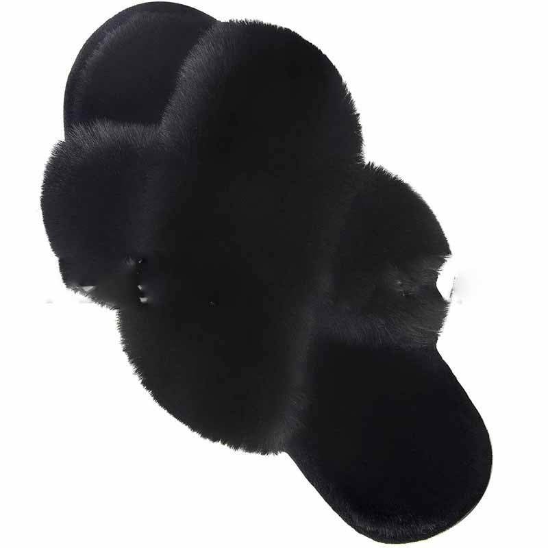 Fluffy Cross Slippers