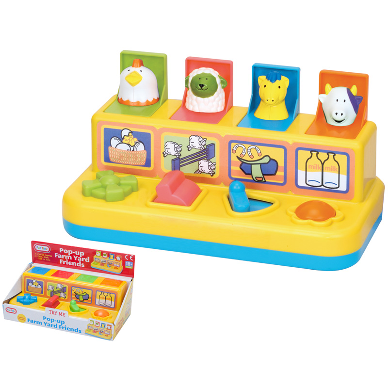 Pop Up Farmyard Friends – Colour Match Activity Toy with Chick, Lamb, Horse & Cow | 18m+