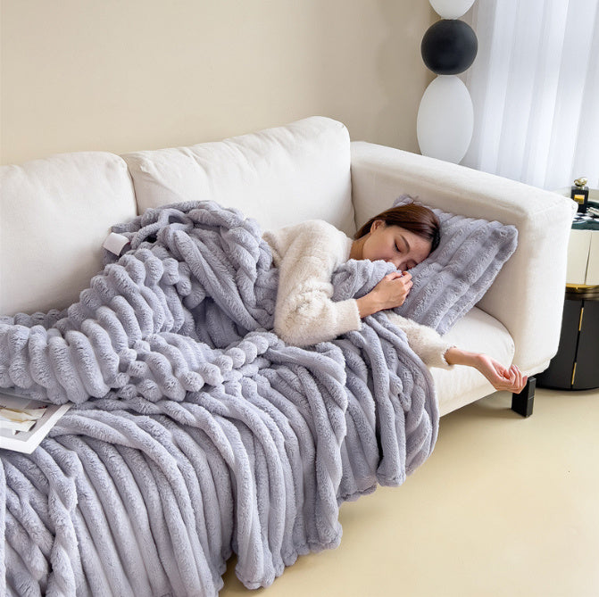 Soft Wind Bubble Velvet Reading Blanket