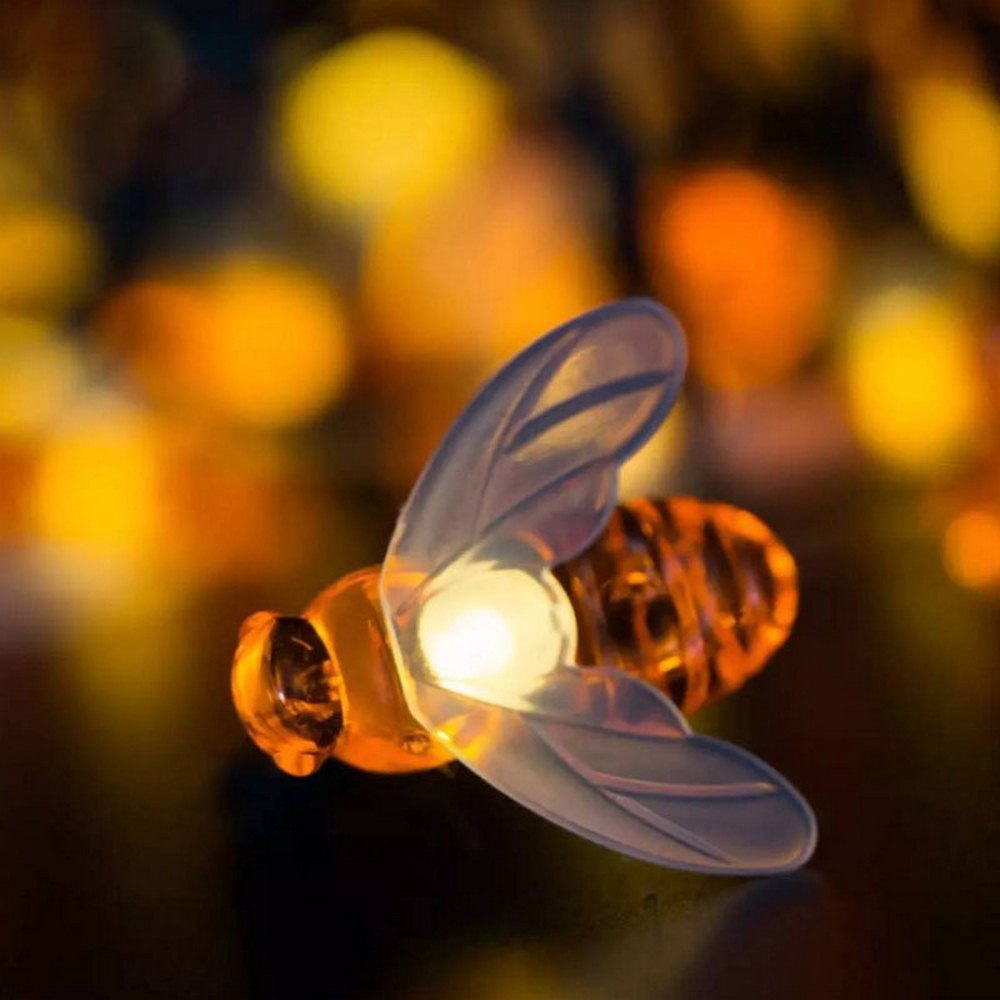 Solar Bee String Lights for Magical Garden Evenings