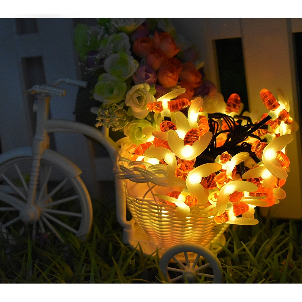 Solar Bee String Lights for Magical Garden Evenings