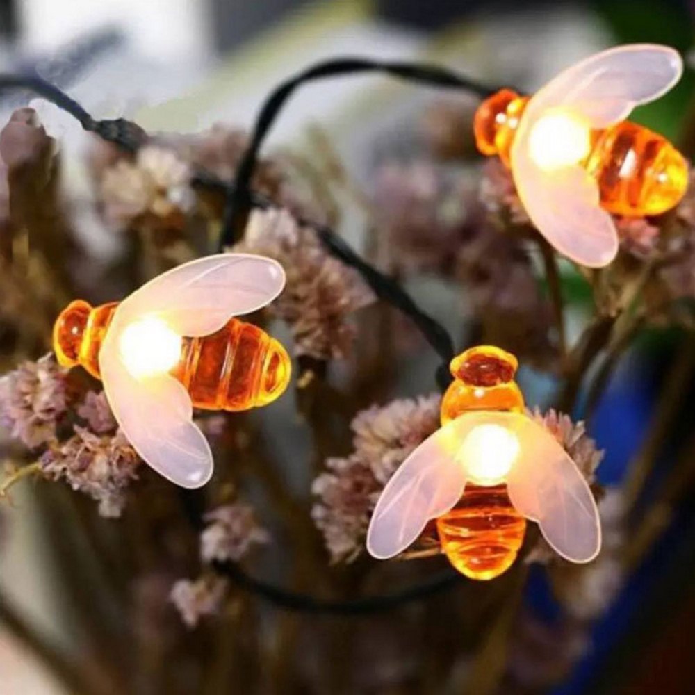 Solar Bee String Lights for Magical Garden Evenings