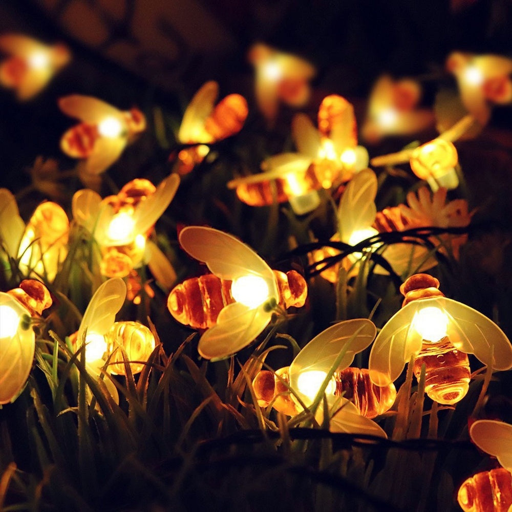 Solar Bee String Lights for Magical Garden Evenings
