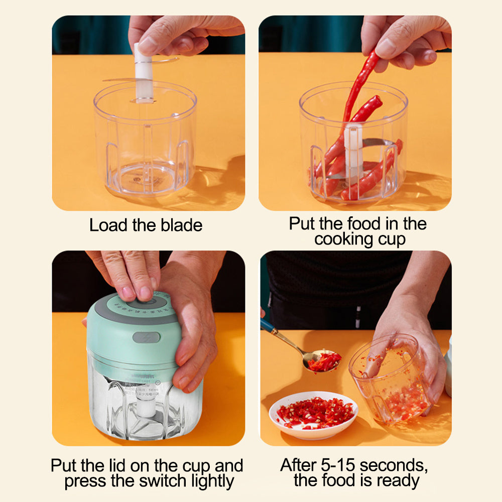 Mini Electric Garlic Chopper - USB Rechargeable