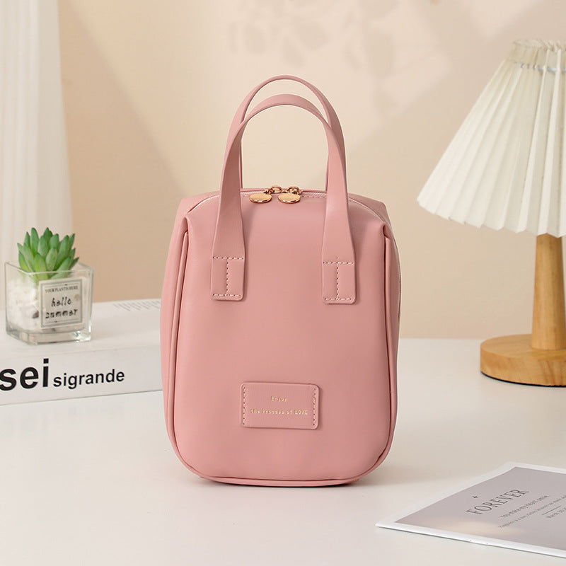 Women's Handle-top Cosmetic Bag Ins Fashion Shell-shaped Handbag Toiletry Bags Travel High Capacity Portable Storage Make Up Bag