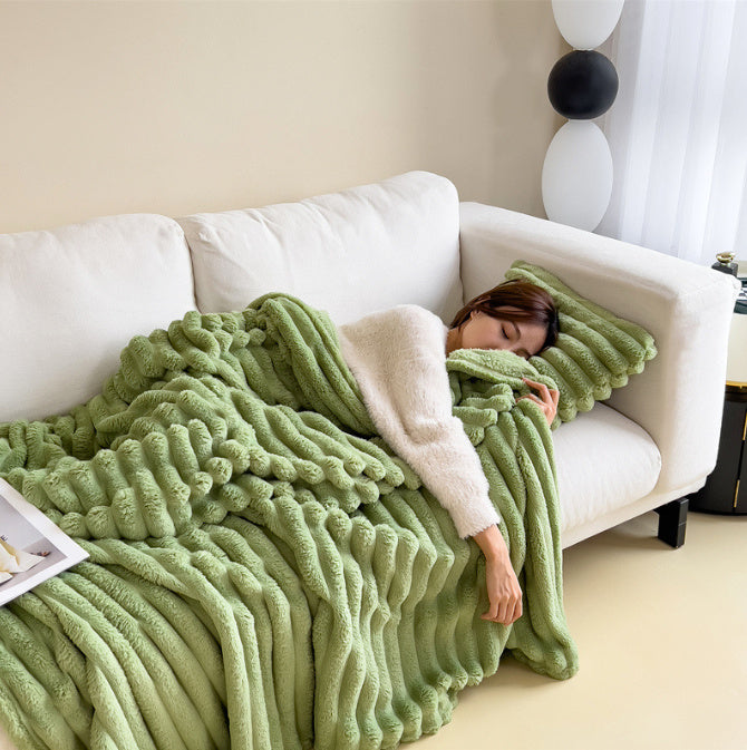 Soft Wind Bubble Velvet Reading Blanket