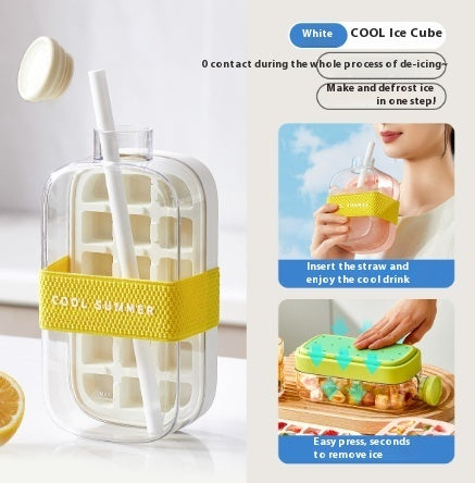 One-Click Instant Ice Maker Cup with Straw