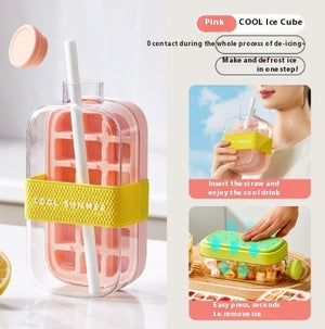One-Click Instant Ice Maker Cup with Straw