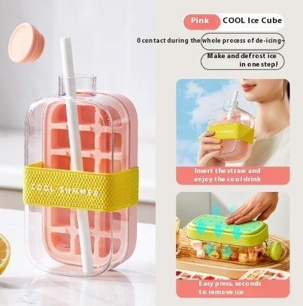 One-Click Instant Ice Maker Cup with Straw