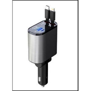 Metal Car Charger 100W Super Fast Charging Car Cigarette Lighter USB And TYPE-C Adapter