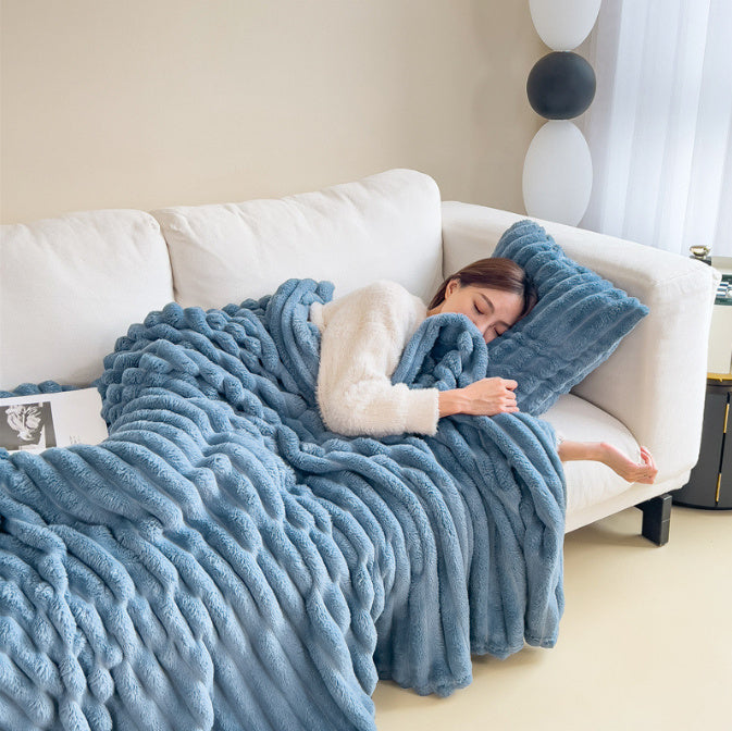 Soft Wind Bubble Velvet Reading Blanket