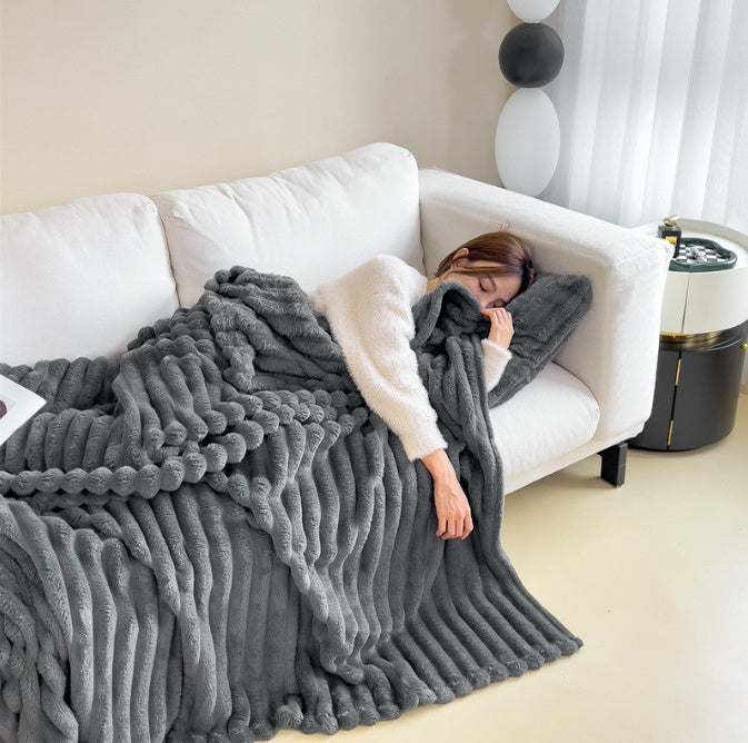 Soft Wind Bubble Velvet Reading Blanket