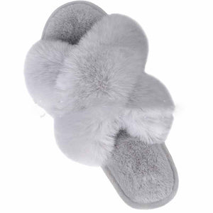 Fluffy Cross Slippers