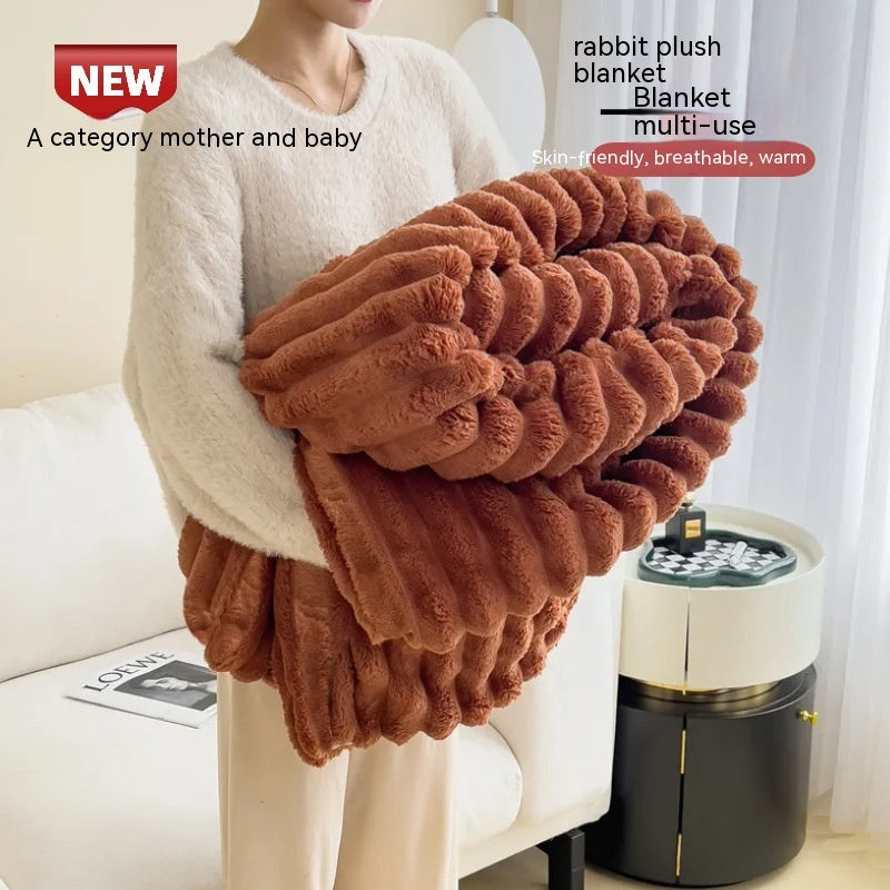 Soft Wind Bubble Velvet Reading Blanket