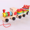 Wooden Train Three-Section Tractor Toy