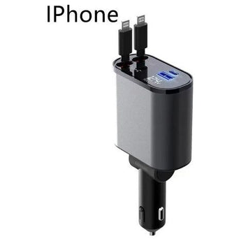 Metal Car Charger 100W Super Fast Charging Car Cigarette Lighter USB And TYPE-C Adapter