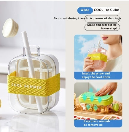 One-Click Instant Ice Maker Cup with Straw