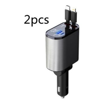 Metal Car Charger 100W Super Fast Charging Car Cigarette Lighter USB And TYPE-C Adapter