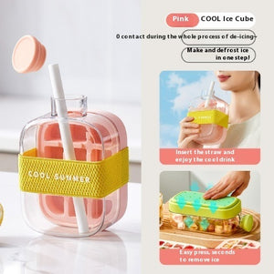 One-Click Instant Ice Maker Cup with Straw