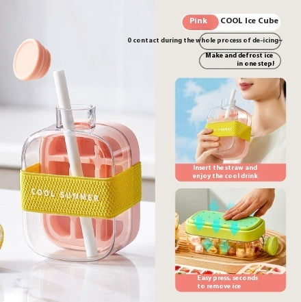 One-Click Instant Ice Maker Cup with Straw