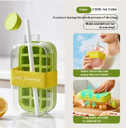 One-Click Instant Ice Maker Cup with Straw