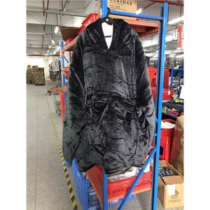 USB Heated Wearable Blanket Oversized Lazy Hoodie With Large Heating Area Back Cozy Warm Sherpa Hoodie Blanket No Battery Pack