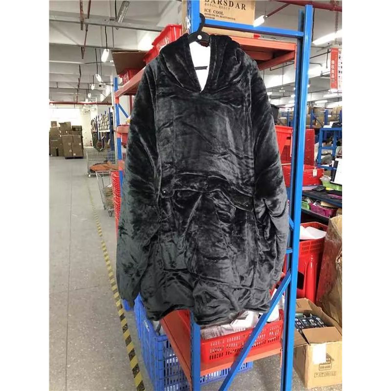 USB Heated Wearable Blanket Oversized Lazy Hoodie With Large Heating Area Back Cozy Warm Sherpa Hoodie Blanket No Battery Pack