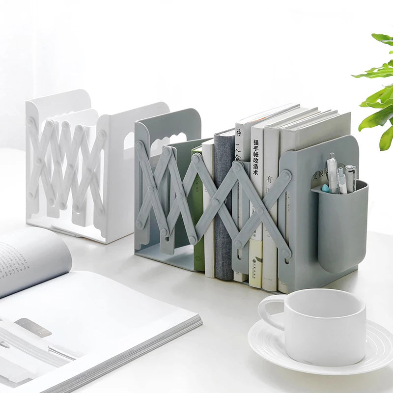 Retractable Bookends with Pen Holder