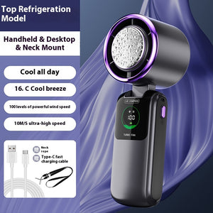 Rechargeable Handheld Fan with Cooling Ice Pack