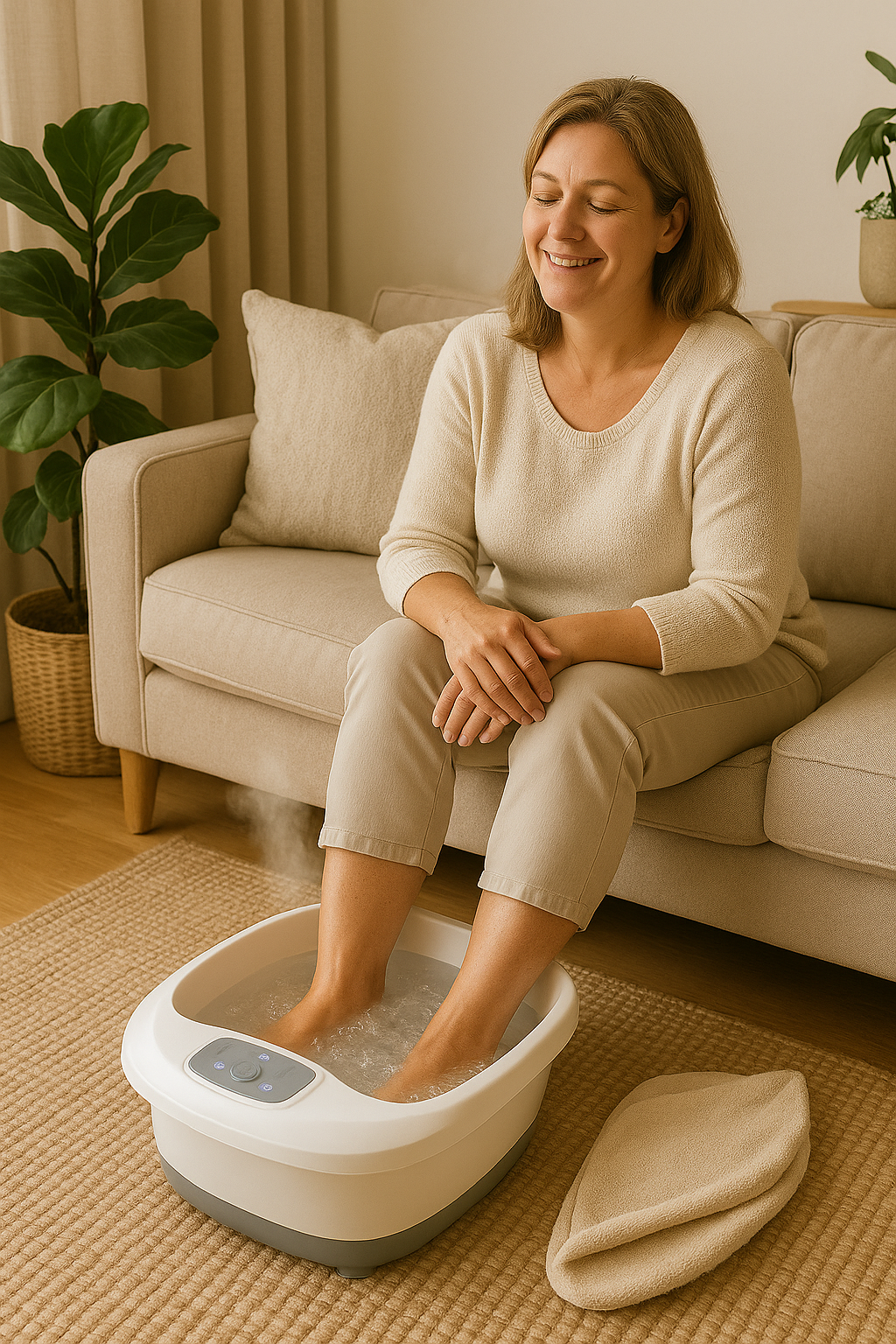 Heated Foot Spa Massager with Bubbles Relaxation at Your Feet