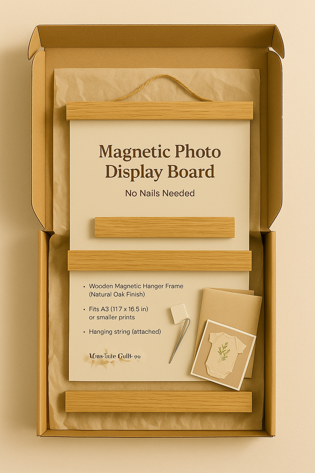 Magnetic Photo Display Board No Nails Needed