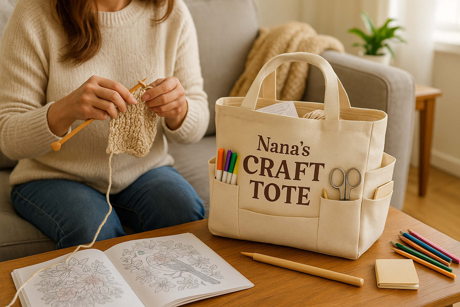 Nana’s Craft Tote Stylish Organizer Bag for Creative Souls