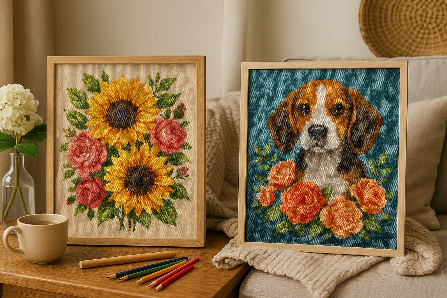 Diamond Painting Art Kit Floral & Pet Themes