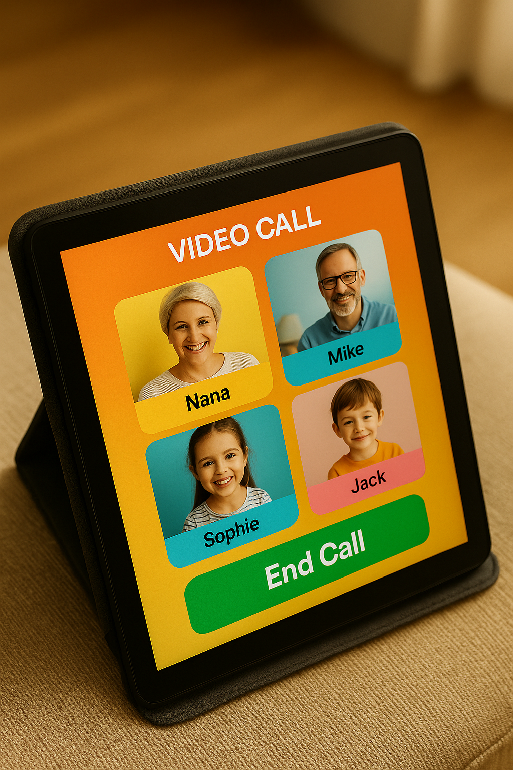 Video Calling Tablet with Grandkid-Friendly Interface