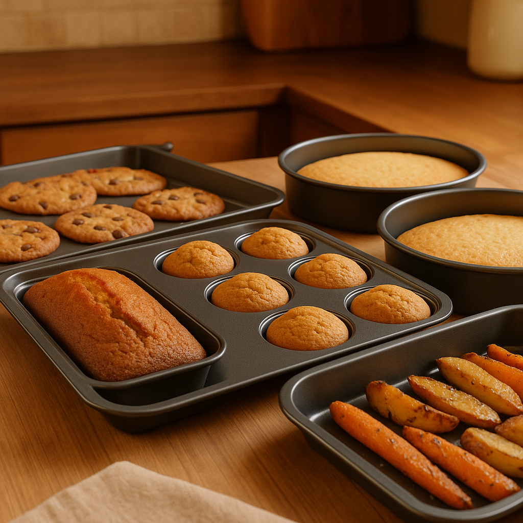 Basics 6 Piece Nonstick Bakeware Set Durable Carbon Steel Baking Trays