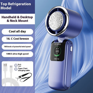 Rechargeable Handheld Fan with Cooling Ice Pack