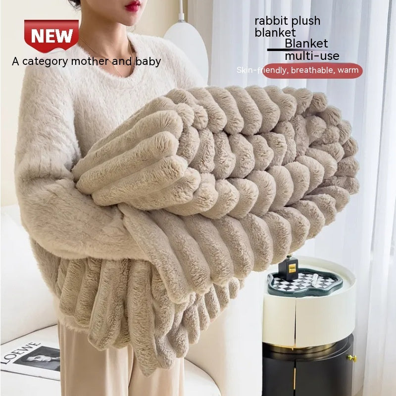 Soft Wind Bubble Velvet Reading Blanket