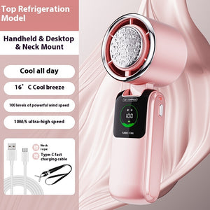 Rechargeable Handheld Fan with Cooling Ice Pack